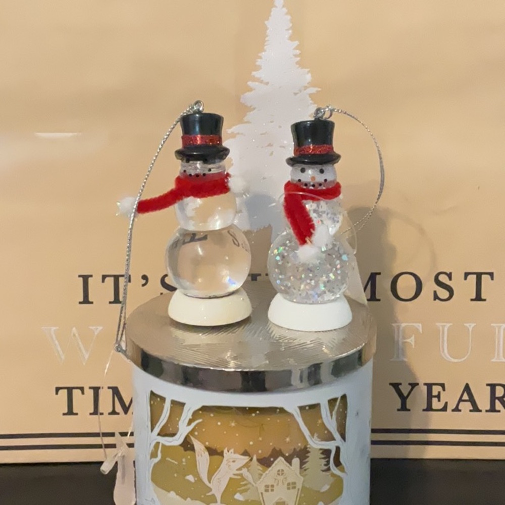 Festive Snowman Candle Toppers with Red Accents